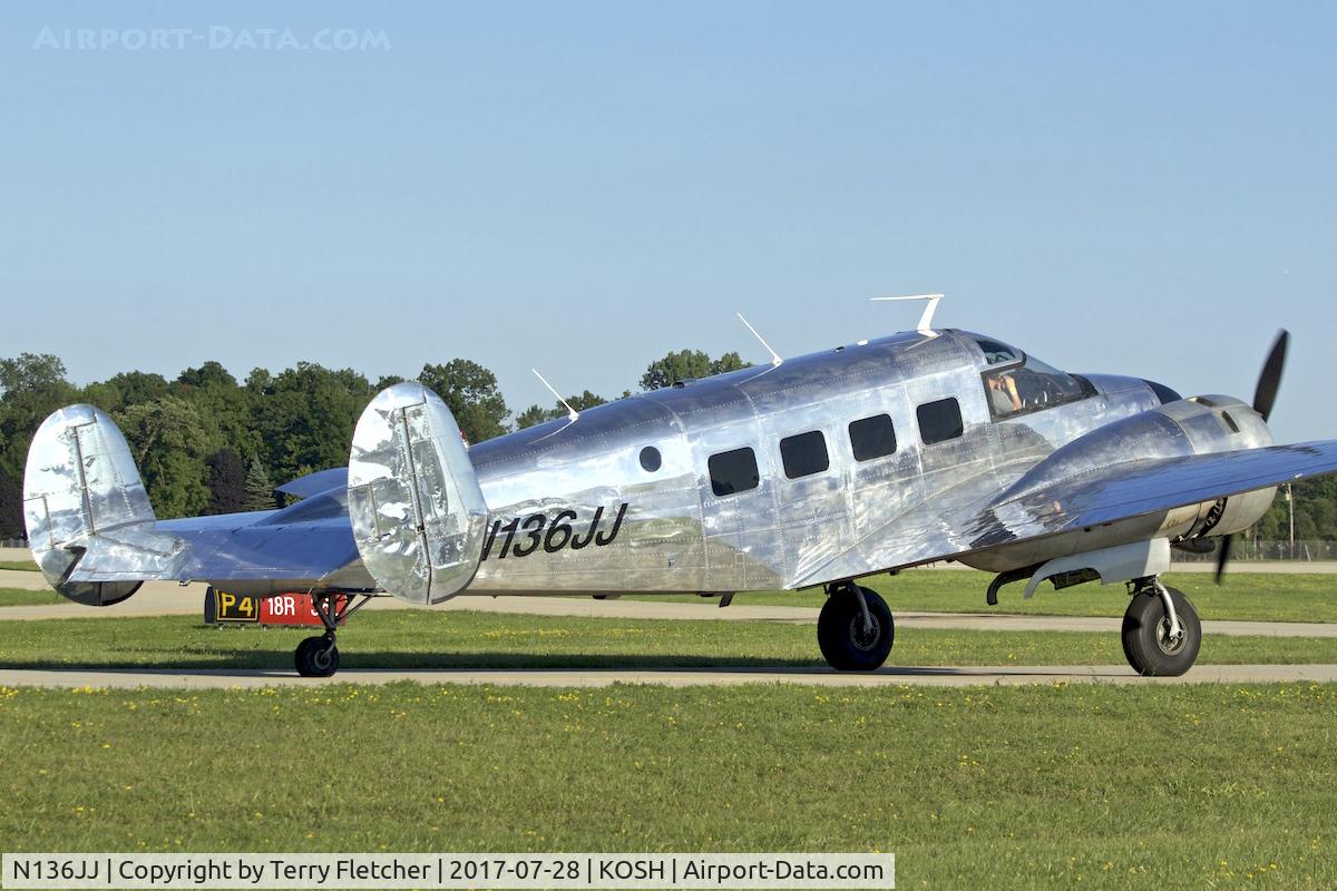 N136JJ, 1957 Beech E18S C/N BA-318, at 2017 EAA AirVenture at Oshkosh