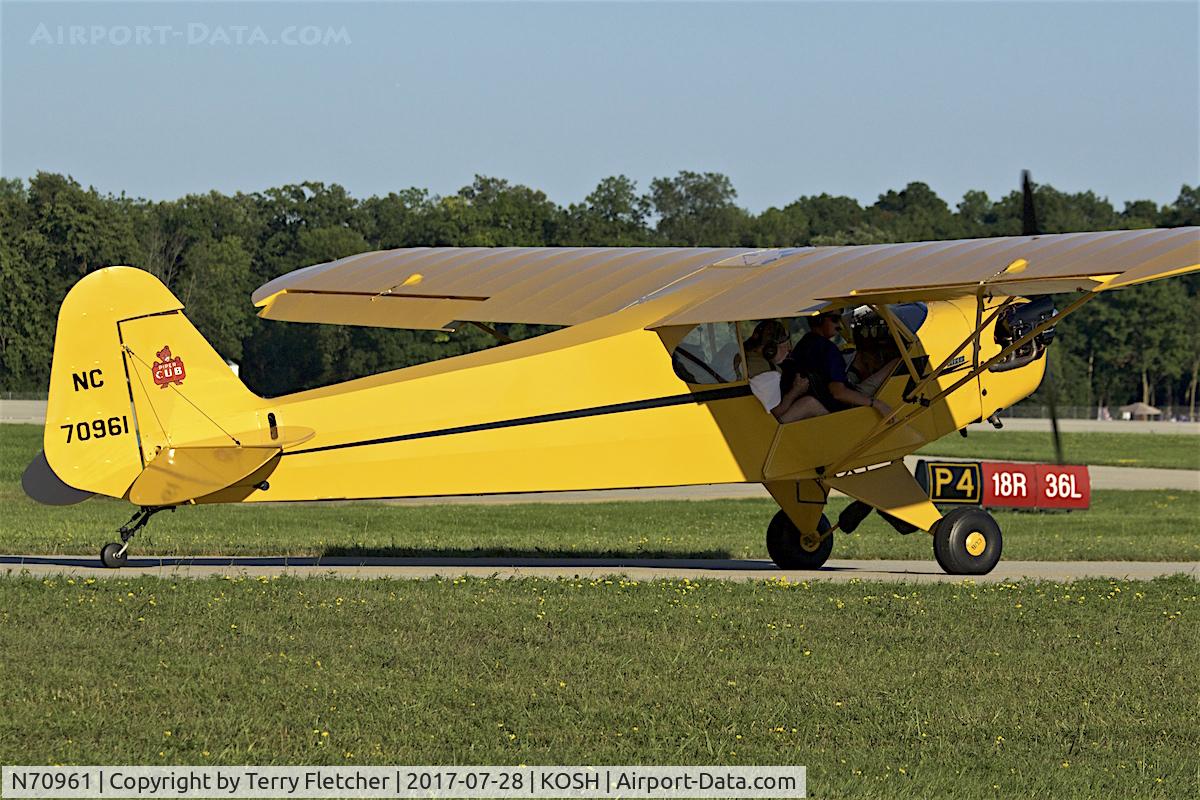 N70961, 1946 Piper J3C-65 Cub Cub C/N 17987, at 2017 EAA AirVenture at Oshkosh