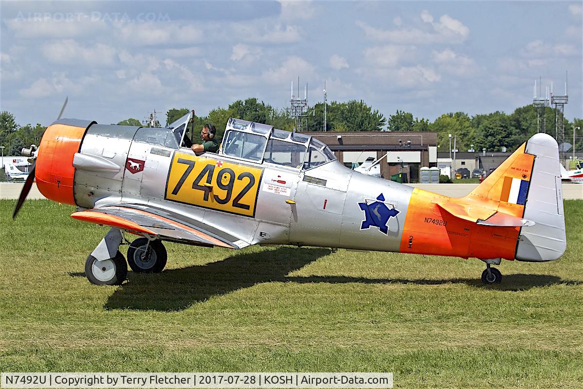 N7492U, 1943 North American AT-6D Texan C/N 8814879, at 2017 EAA AirVenture at Oshkosh