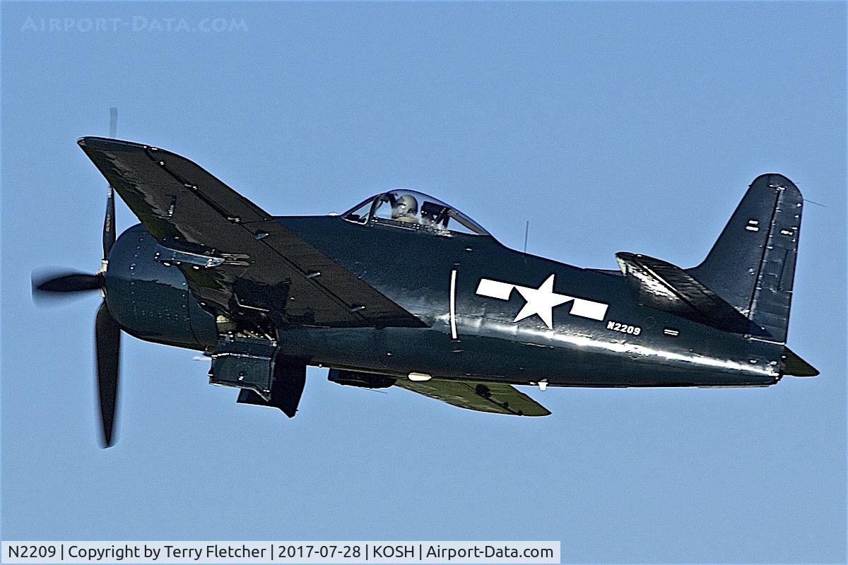 N2209, 1945 Grumman F8F-1B Bearcat C/N 122095, at 2017 EAA AirVenture at Oshkosh
