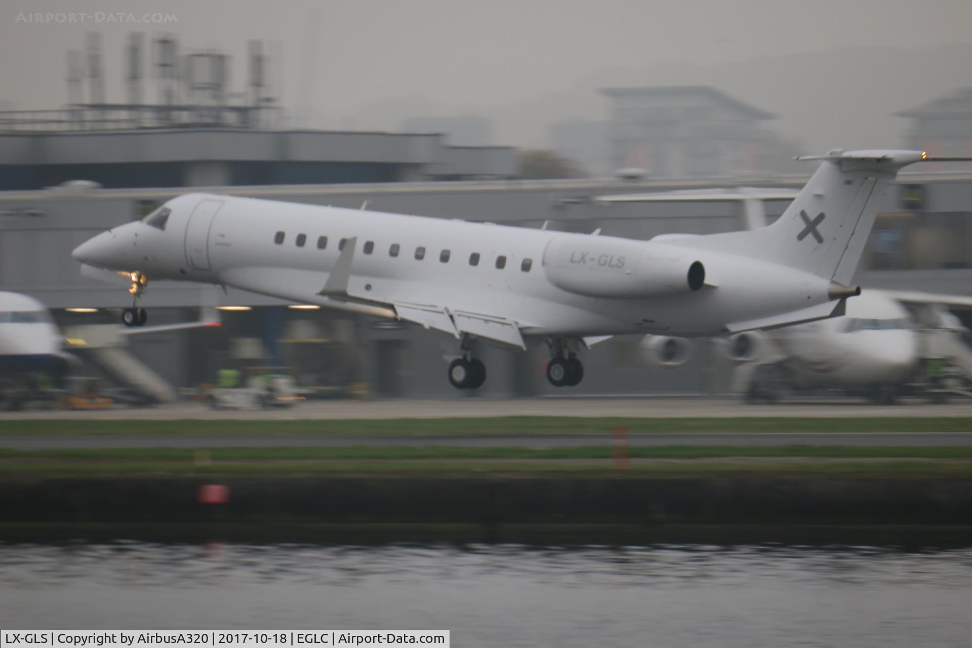 LX-GLS, 2004 Embraer EMB-135BJ Legacy 600 C/N 14500841, Landing at London City