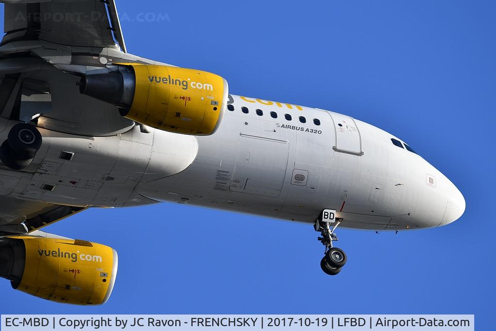 EC-MBD, 2008 Airbus A320-214 C/N 3444, VY2915 landing runway 23 from Barcelona