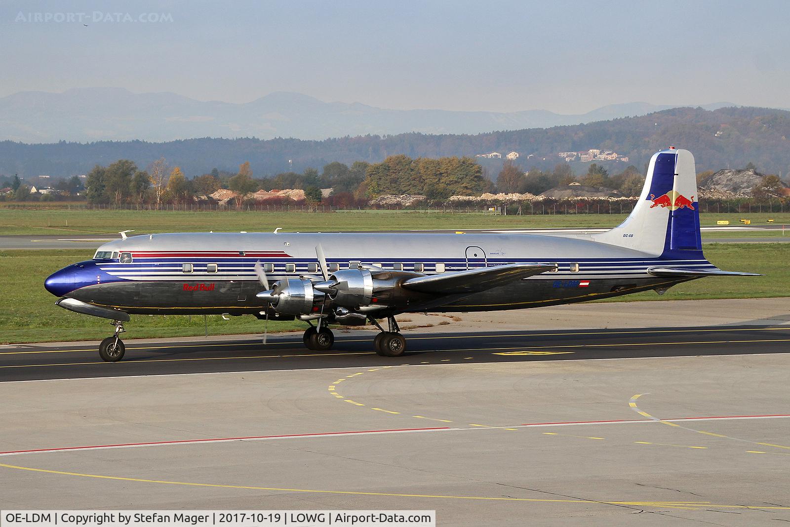 OE-LDM, 1958 Douglas DC-6B C/N 45563, Red Bull DC-6B @GRZ