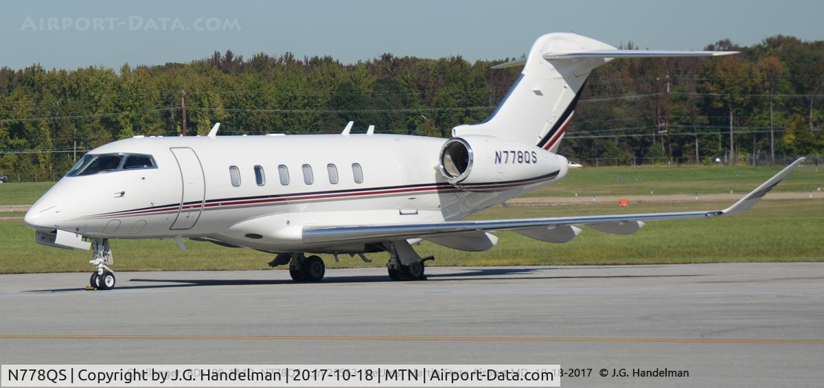 N778QS, 2015 Bombardier Challenger 350 (BD-100-1A10) C/N 20563, At Martin State Airport.