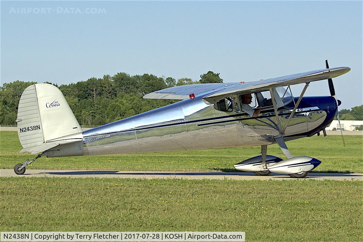 N2438N, 1947 Cessna 140 C/N 12691, at 2017 EAA AirVenture at Oshkosh