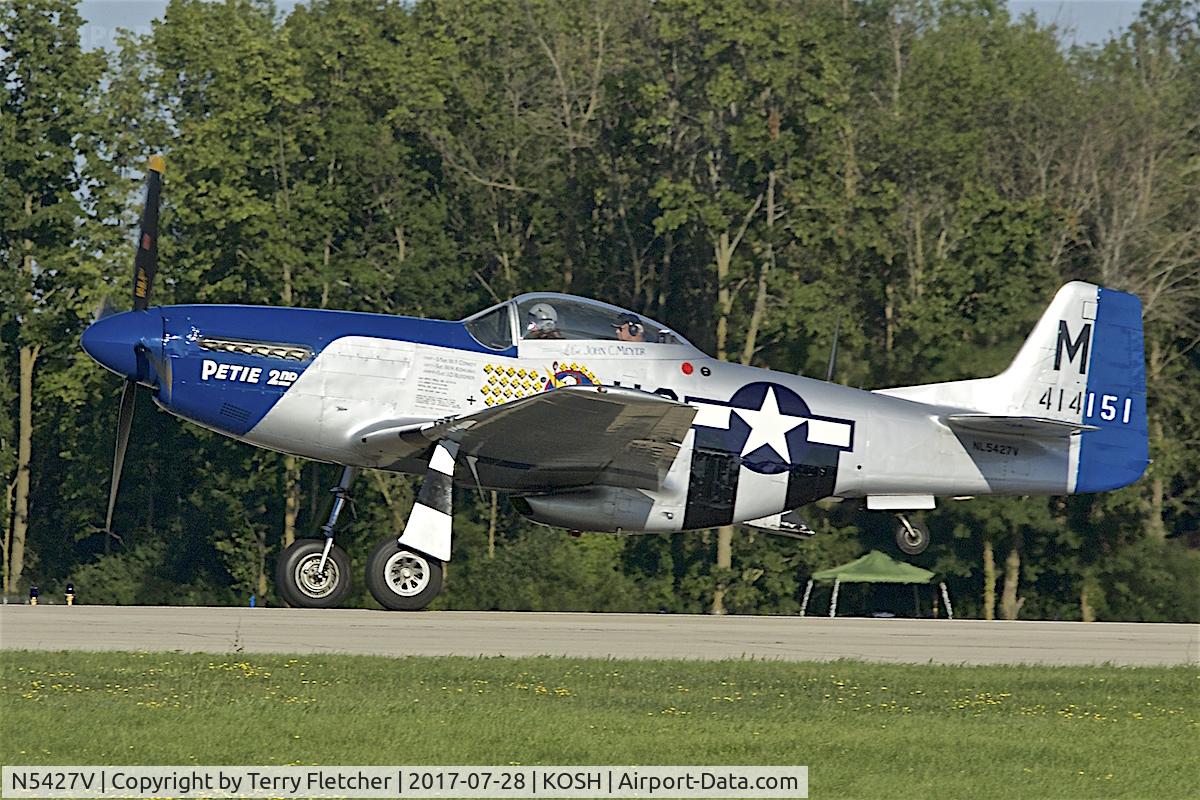N5427V, 1944 North American F-51D Mustang C/N 44-72942, at 2017 EAA AirVenture at Oshkosh