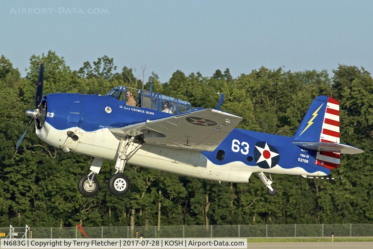 N683G, 1943 Grumman TBM-3E Avenger C/N 53768, At 2017 EAA AirVenture at Oshkosh