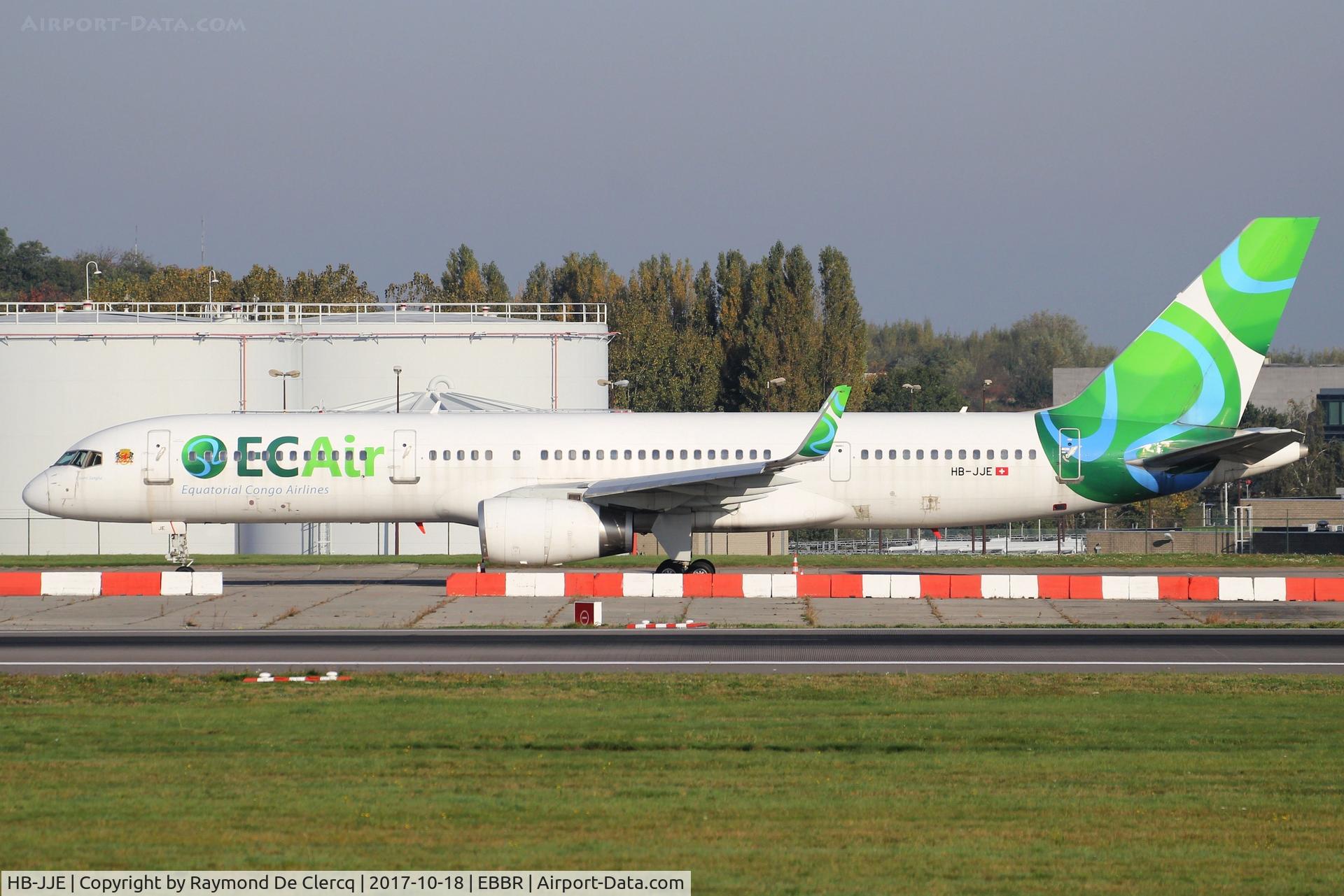 HB-JJE, 1994 Boeing 757-204 C/N 27219, Stored at Brussels since Dec. 2015.
