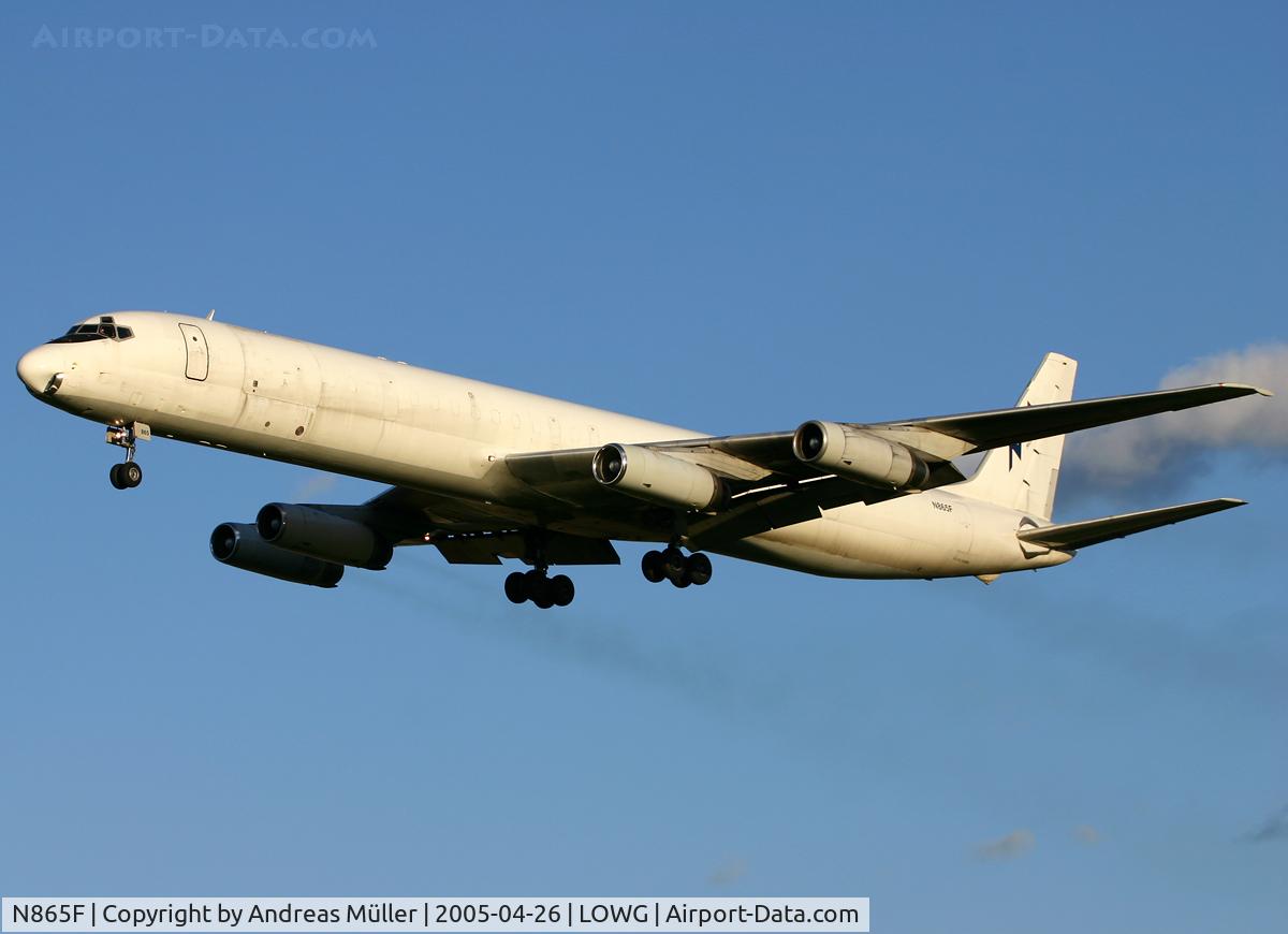 N865F, 1969 Douglas DC-8-63F C/N 46088, Cargo flight.