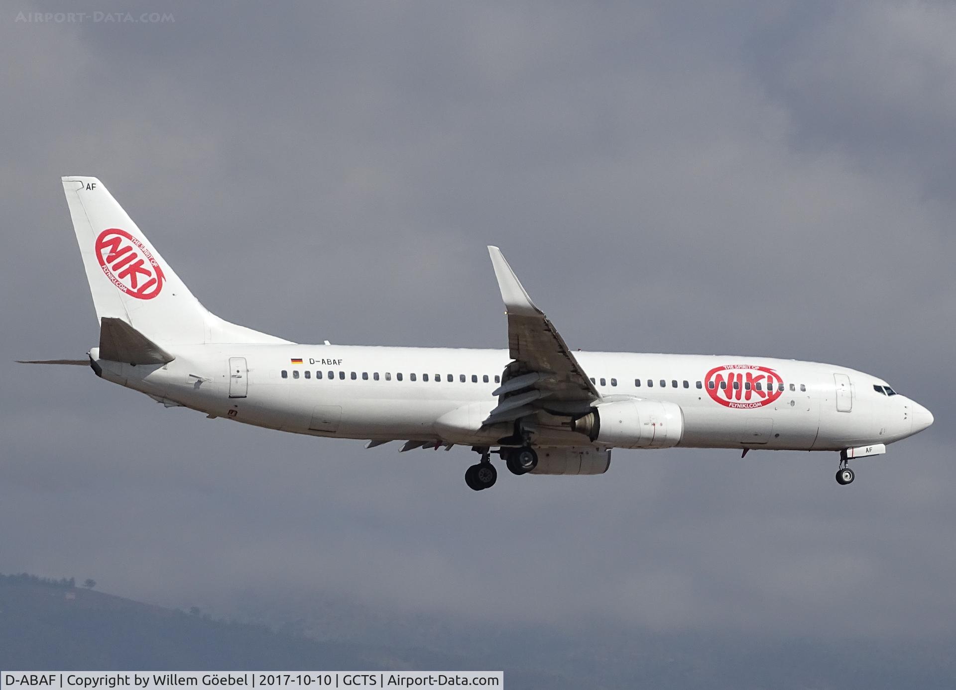 D-ABAF, 2001 Boeing 737-86J C/N 30878, Landing on TFS airport of Tenerife