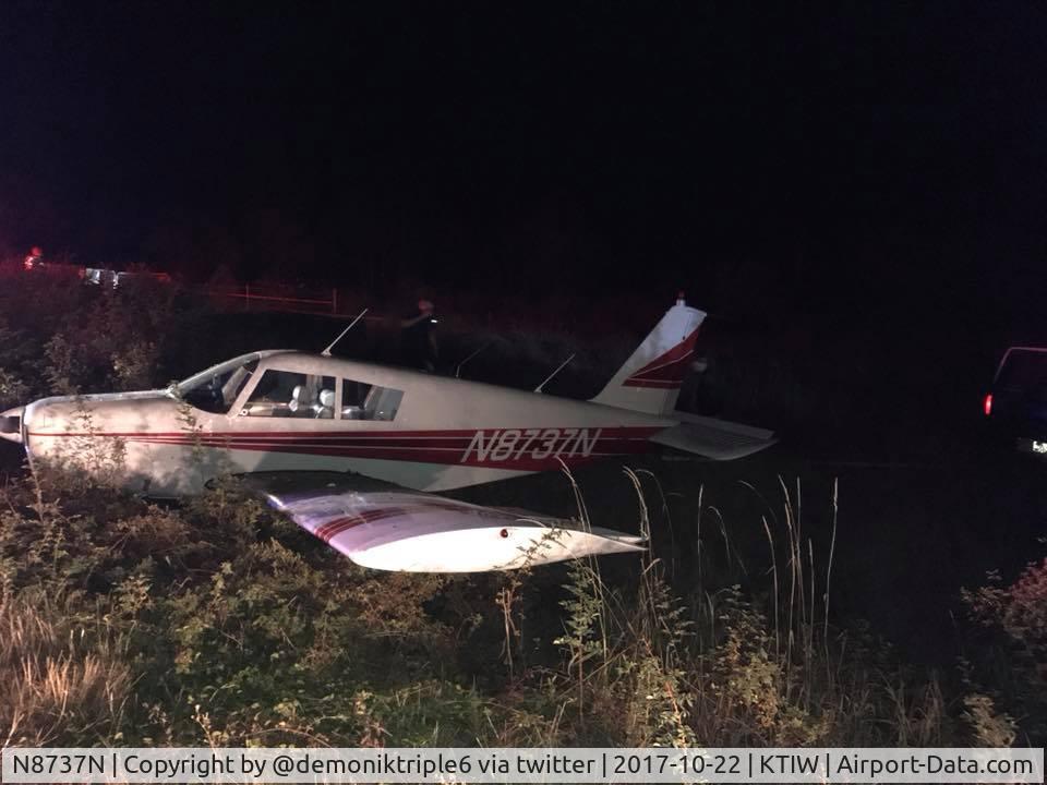 N8737N, 1969 Piper PA-28-140 C/N 28-25553, N8737N landing off field in Port Townsend, WA, no injuries, October 2017