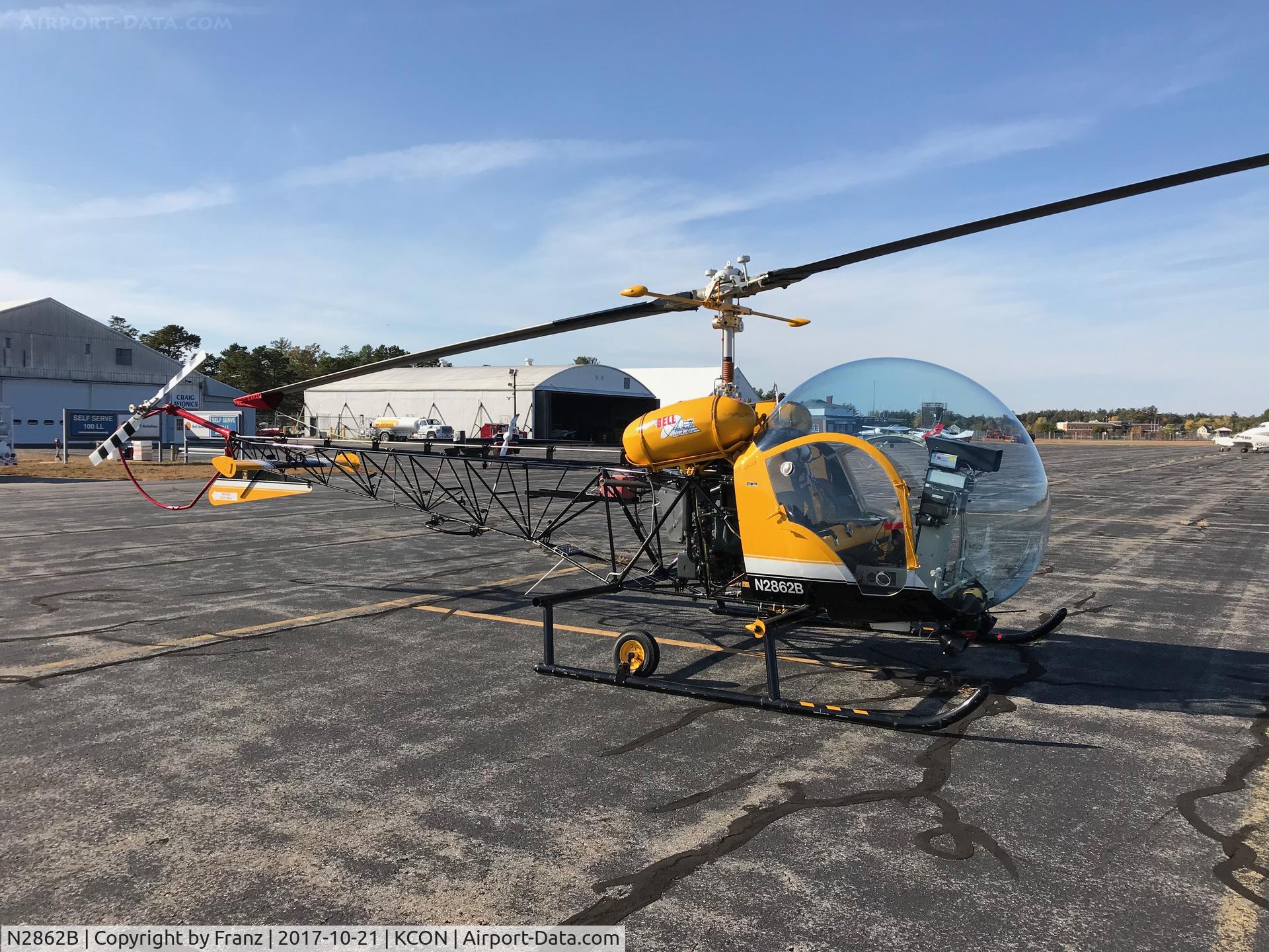 N2862B, 1957 Bell 47G C/N 1689, On the ramp