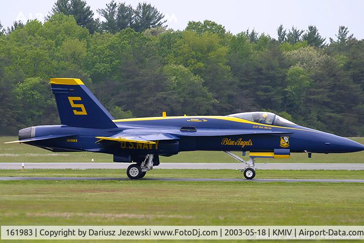 161983, McDonnell Douglas F/A-18A Hornet C/N 0205/A165, F/A-18A Hornet 161983 C/N 0205 from Blue Angels Demo Team  NAS Pensacola, FL