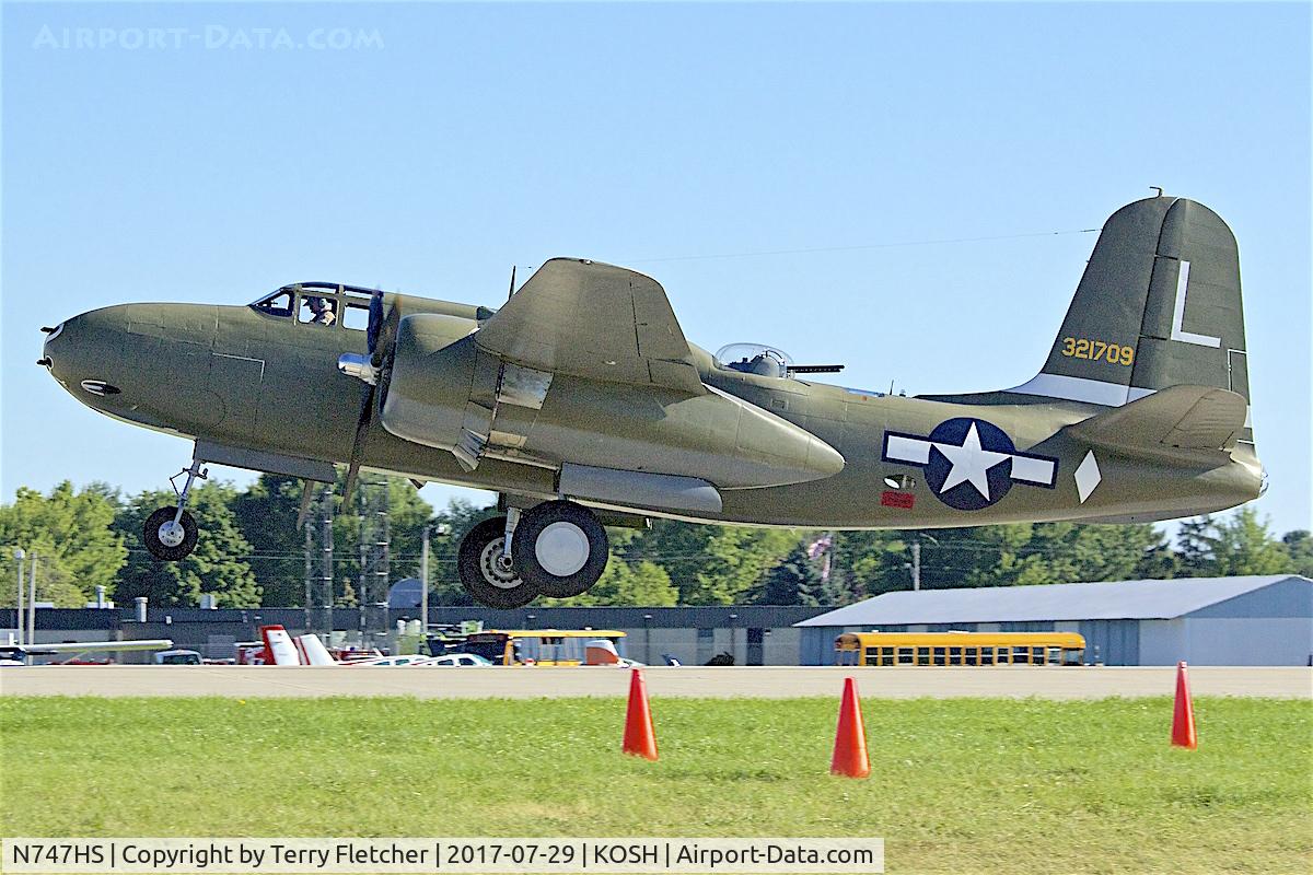 N747HS, 1943 Douglas A-20G-40-DO Havoc C/N 21356, at 2017 EAA AirVenture at Oshkosh