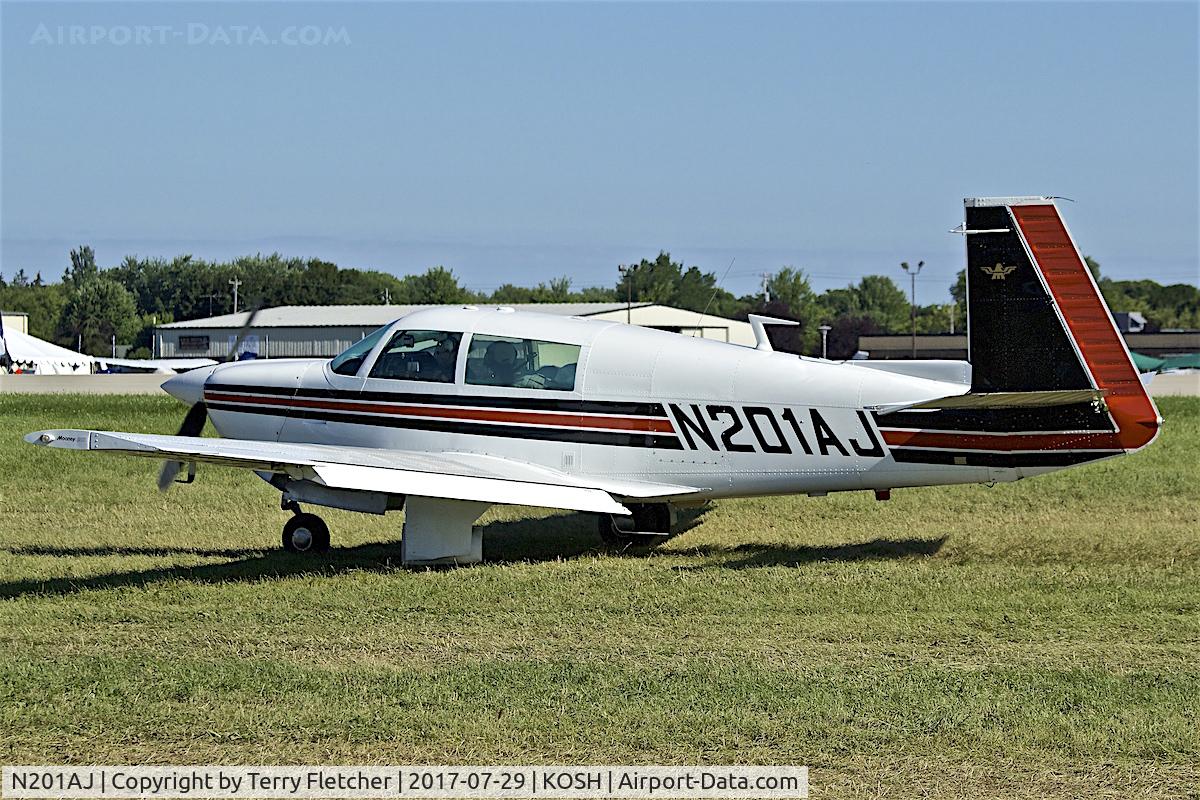 N201AJ, 1977 Mooney M20J 201 C/N 24-0384, at 2017 EAA AirVenture at Oshkosh