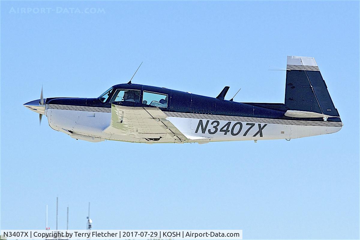 N3407X, 1966 Mooney M20E C/N 1110, at 2017 EAA AirVenture at Oshkosh