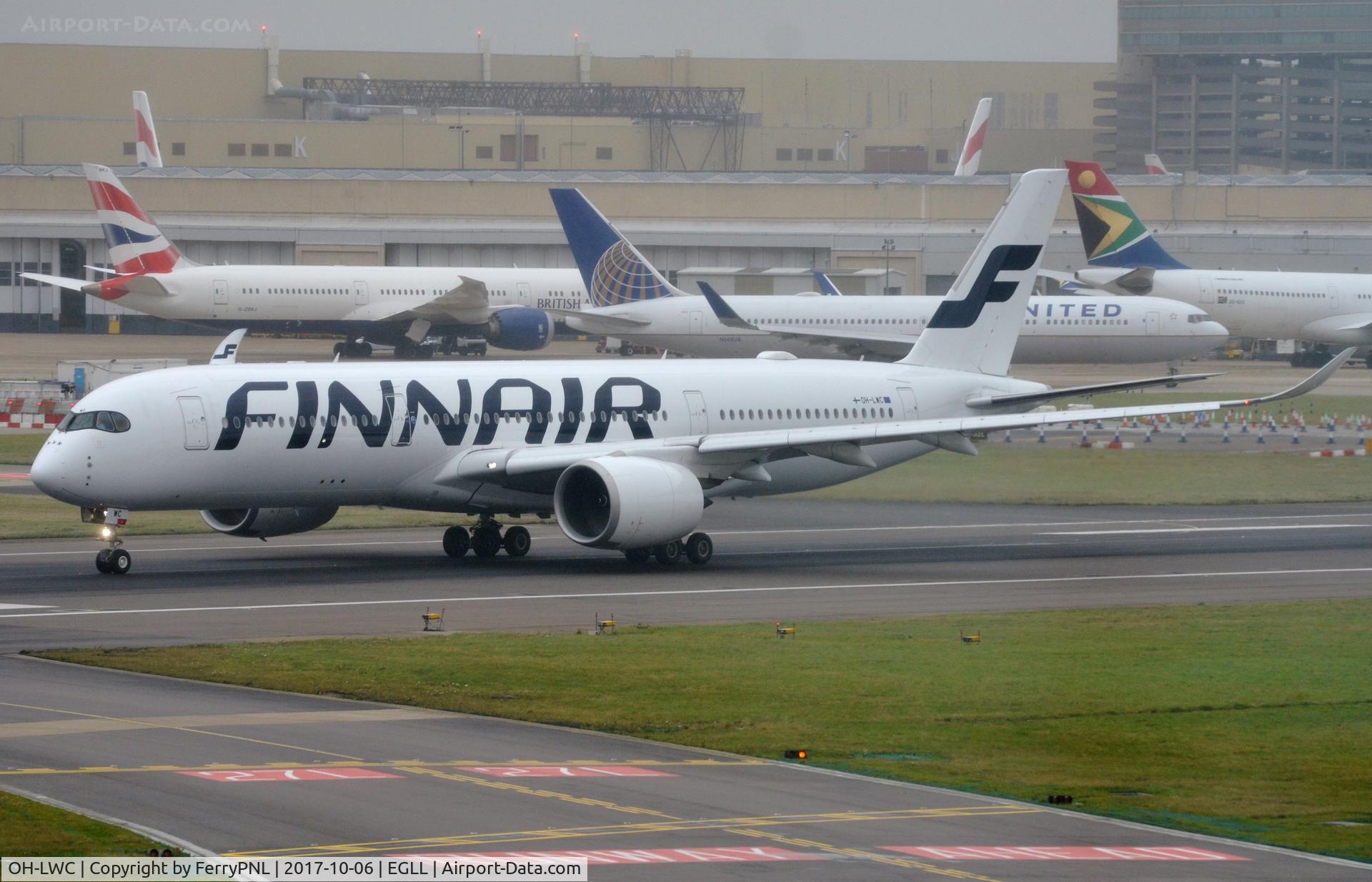 OH-LWC, 2015 Airbus A350-941 C/N 020, Finnair A359 departing for Helsinki.