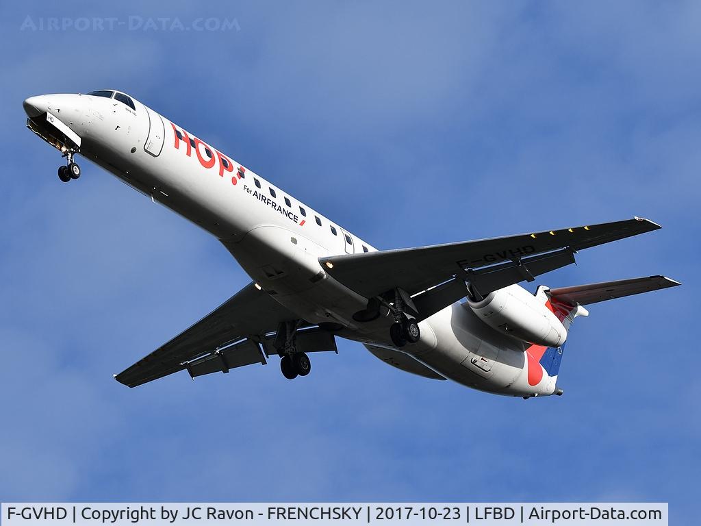 F-GVHD, 1999 Embraer ERJ-145LR (EMB-145LR) C/N 145178, HOP! A53540 landing runway 23 from Strasbourg (SXB)