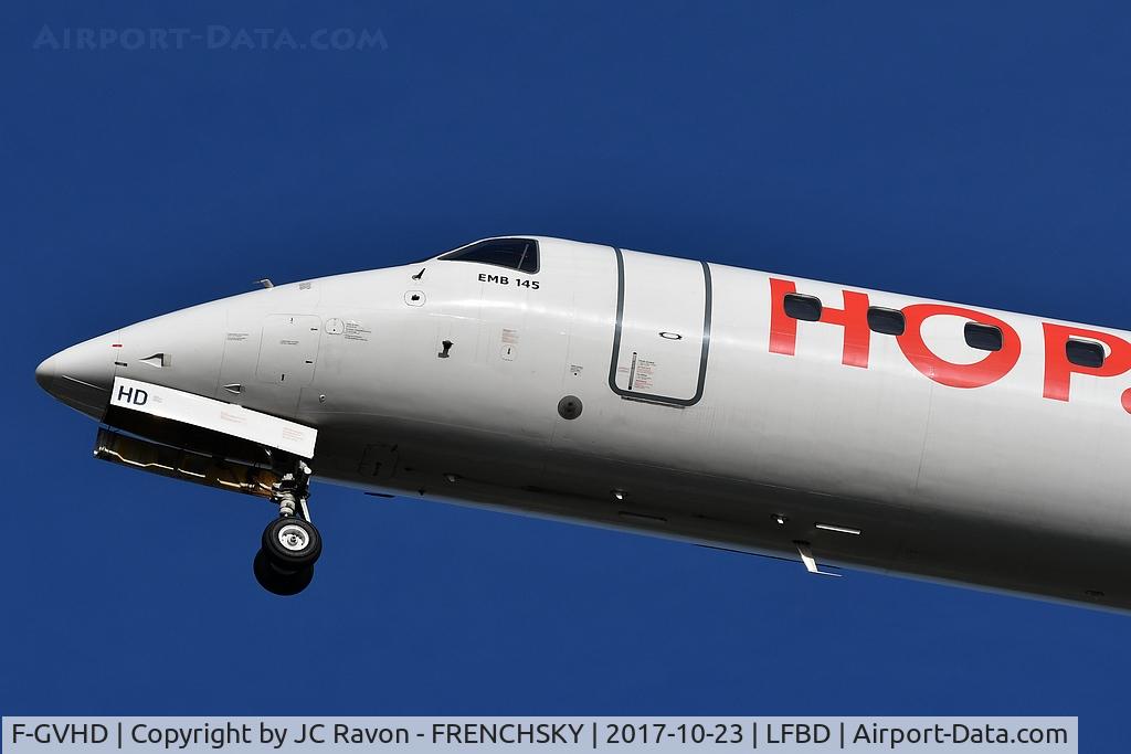 F-GVHD, 1999 Embraer ERJ-145LR (EMB-145LR) C/N 145178, HOP! A53540 landing runway 23 from Strasbourg (SXB)