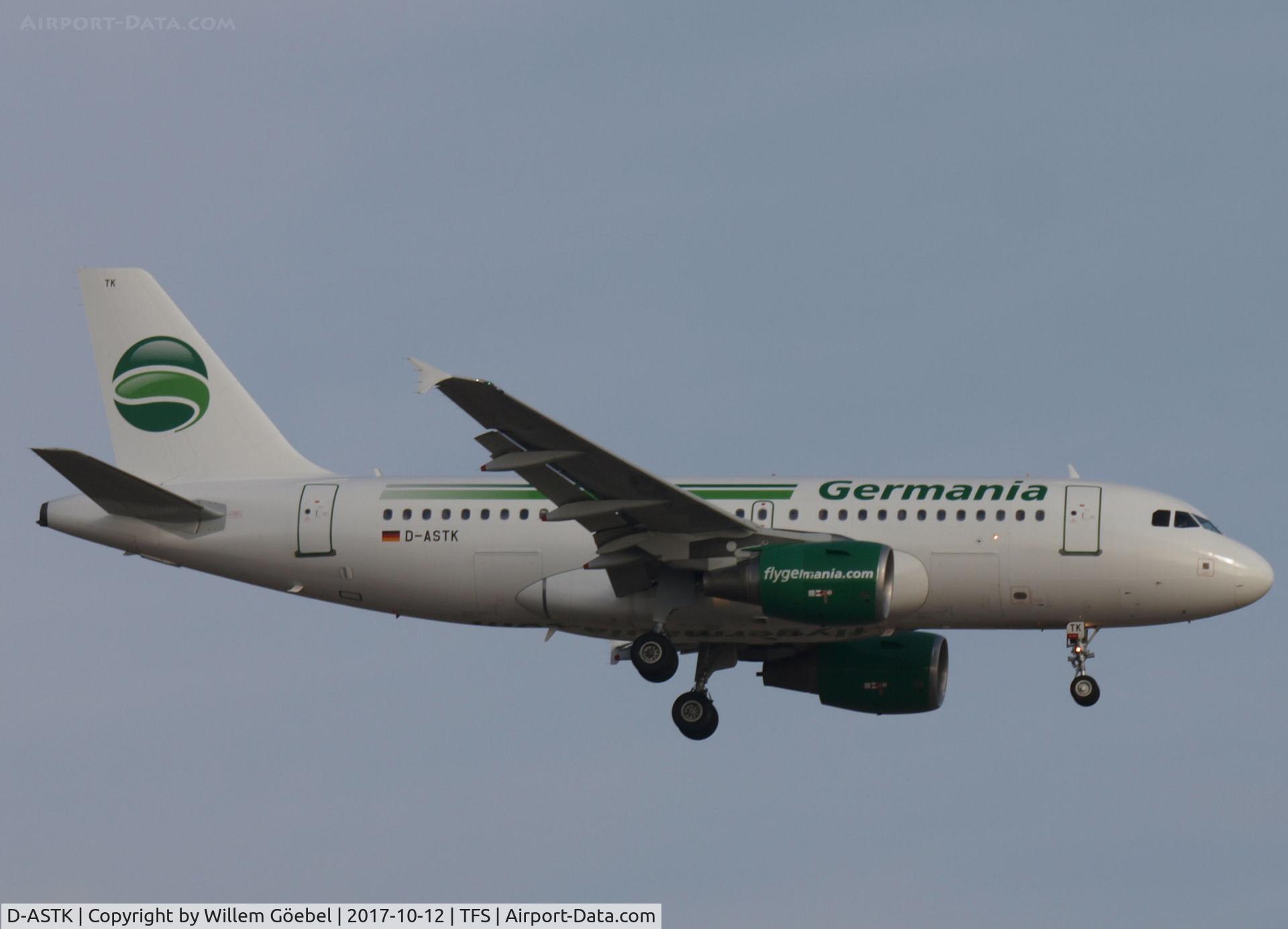 D-ASTK, 2003 Airbus A319-112 C/N 1886, Landing on TFS airport of Tenerife