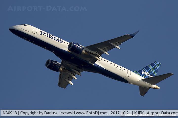 N309JB, Embraer ERJ-190-100 IGW 190AR C/N 19000289, Embraer 190AR (ERJ-190-100IGW) 
