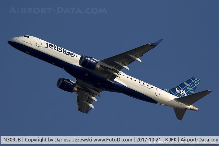 N309JB, Embraer ERJ-190-100 IGW 190AR C/N 19000289, Embraer 190AR (ERJ-190-100IGW) 