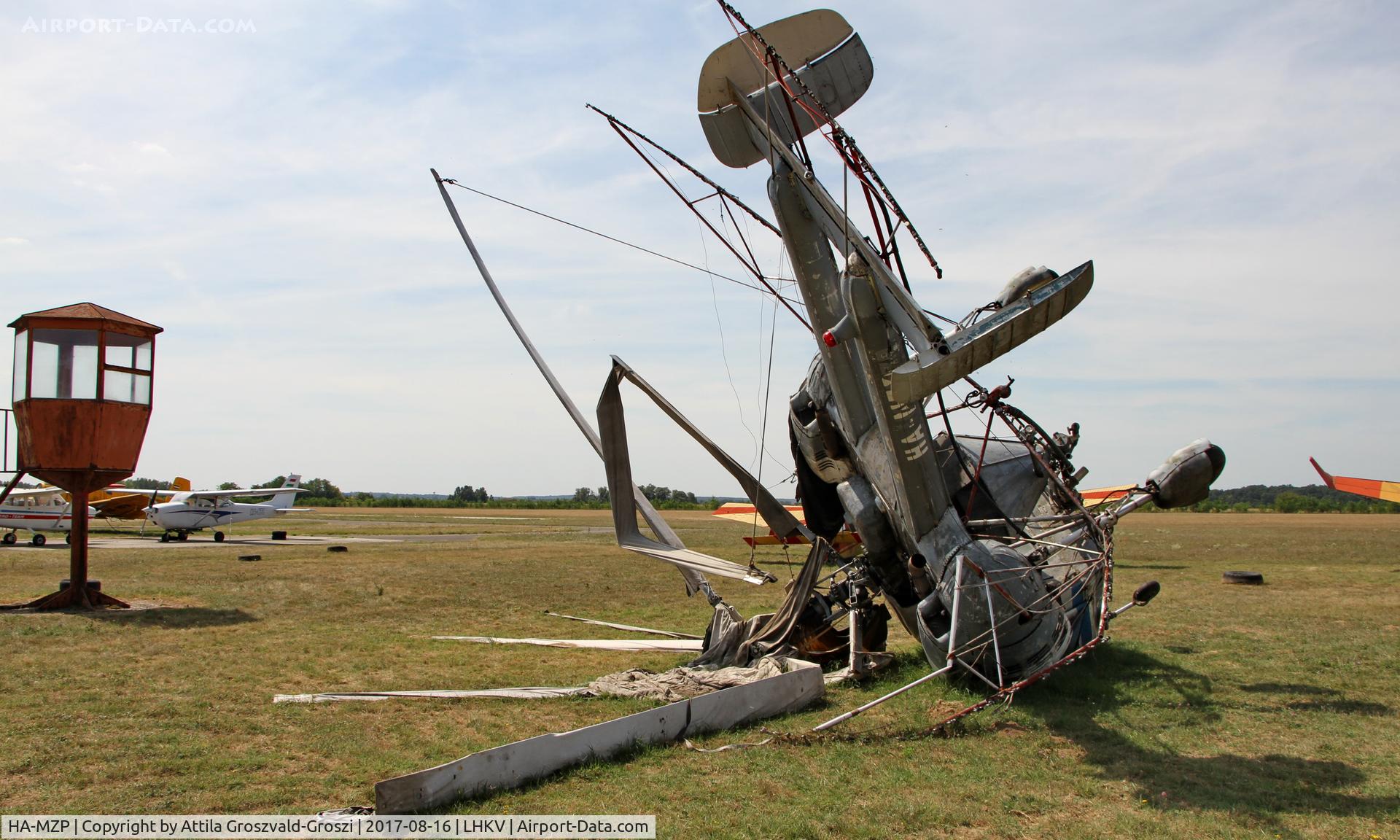 HA-MZP, 1976 Kamov Ka-26 Hoodlum C/N 7605416, Kaposújlak Airport, Hungary - 2017-06-23. Due to wind storms in Kaposújlak, it broke down on the ground.