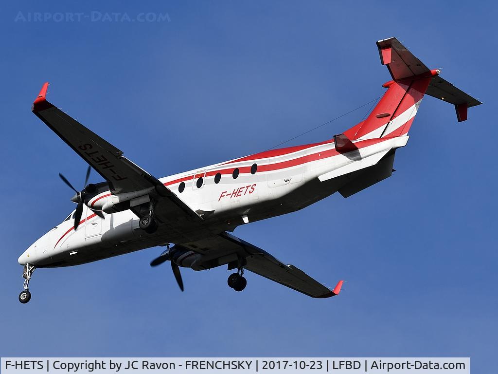 F-HETS, 1999 Raytheon 1900D C/N UE-360, CE22 from Montpellier (MPL) landing runway 23