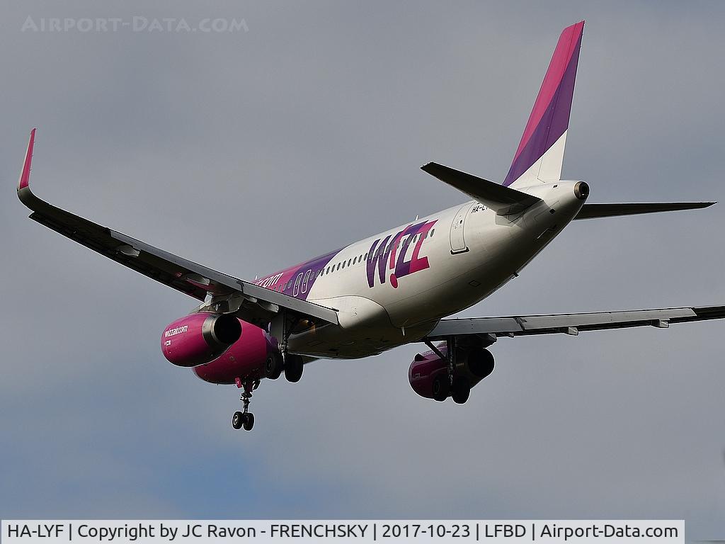 HA-LYF, 2014 Airbus A320-232 C/N 6195, Wizz Air W62257 from Budapest landing runway 23