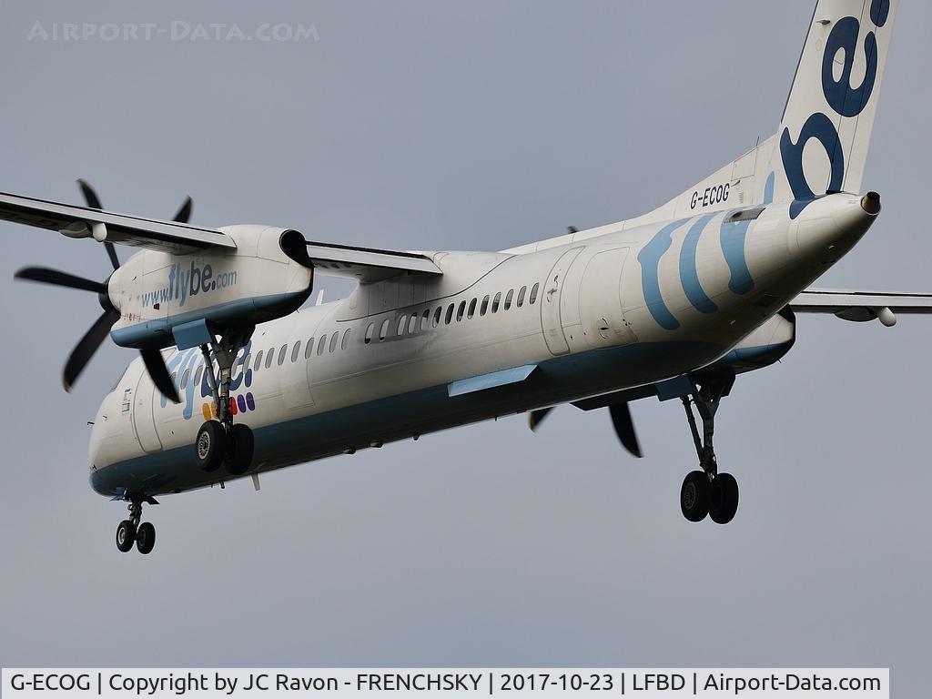 G-ECOG, 2008 De Havilland Canada DHC-8-402Q Dash 8 C/N 4220, BE1843 from Birmingham (BHX) landing runway 23