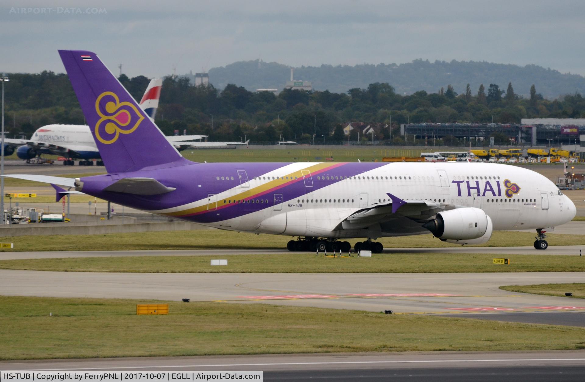 HS-TUB, 2012 Airbus A380-841 C/N 093, Thai A388 about to begin its return flight to BKK