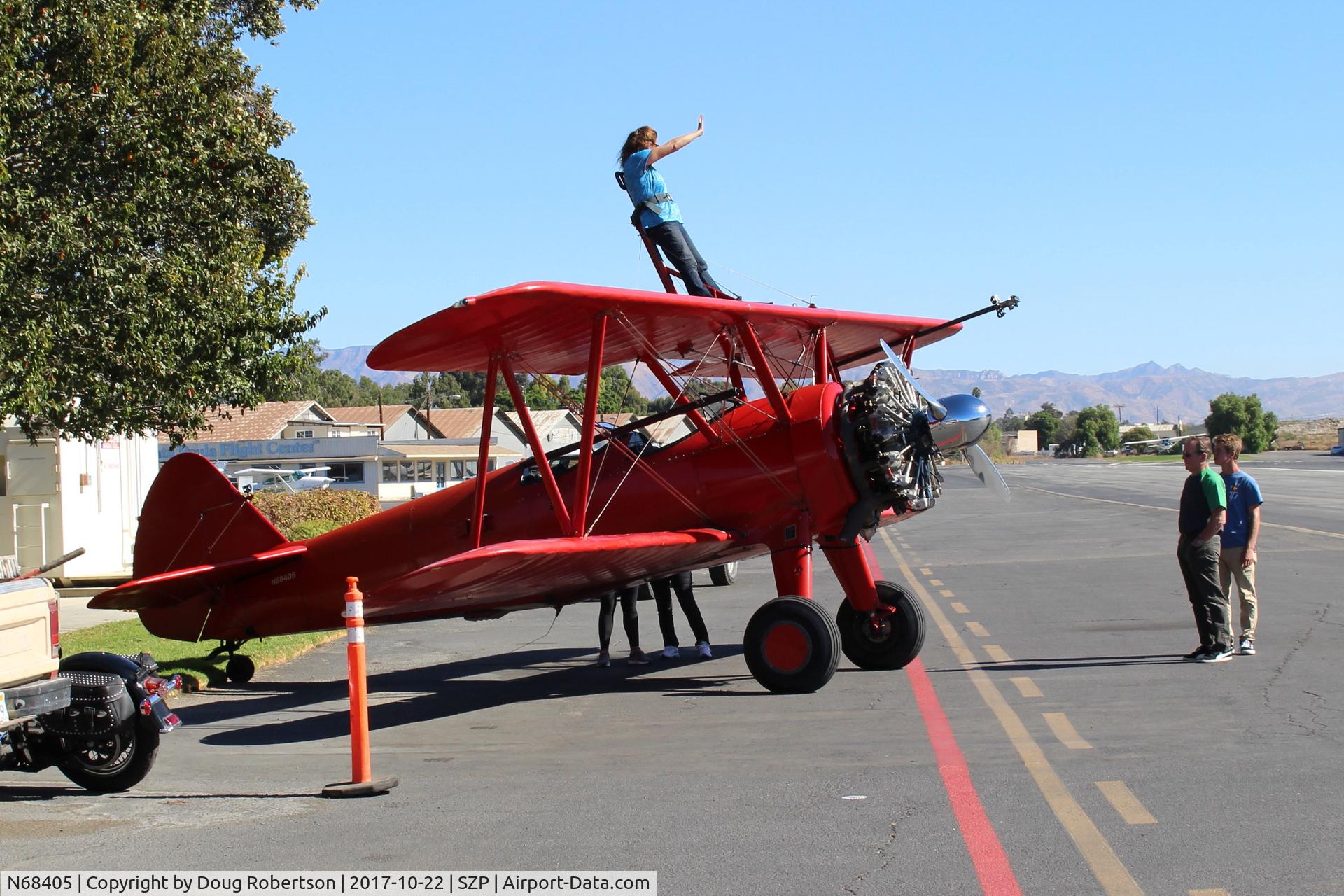 N68405, 1943 Boeing A75N1(PT17) C/N 75-7759, 1943 Boeing Stearman A75N1 (PT-17), P&W R985 450 Hp radial upgrade, wing-rider equipped, Restricted class