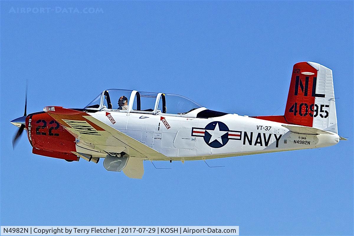 N4982N, Beech (CCF) T-34A (A45) Mentor C/N CCF34-64, At 2017 EAA AirVenture at Oshkosh