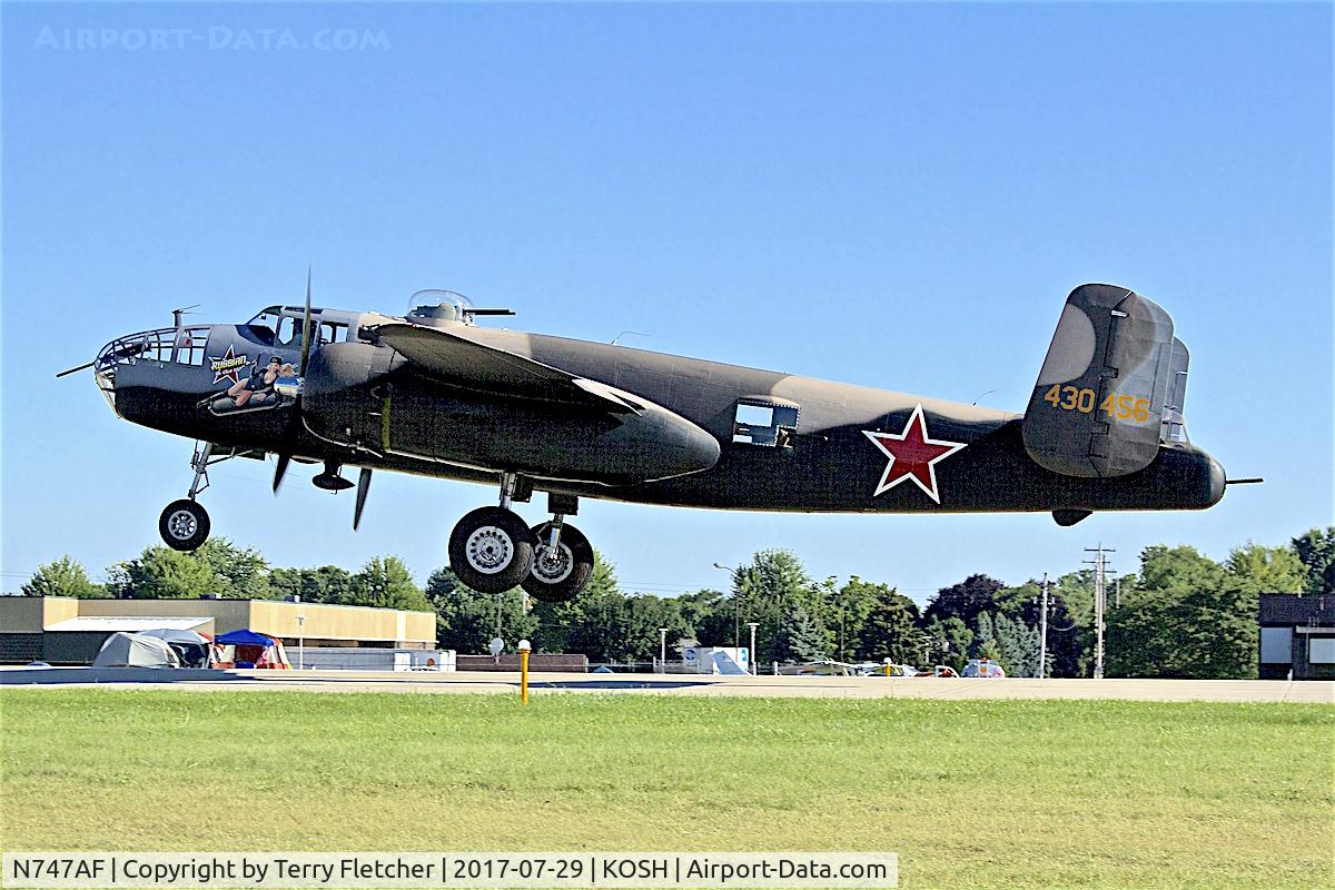 N747AF, 1944 North American B-25J Mitchell Mitchell C/N 108-33731, At 2017 EAA AirVenture at Oshkosh