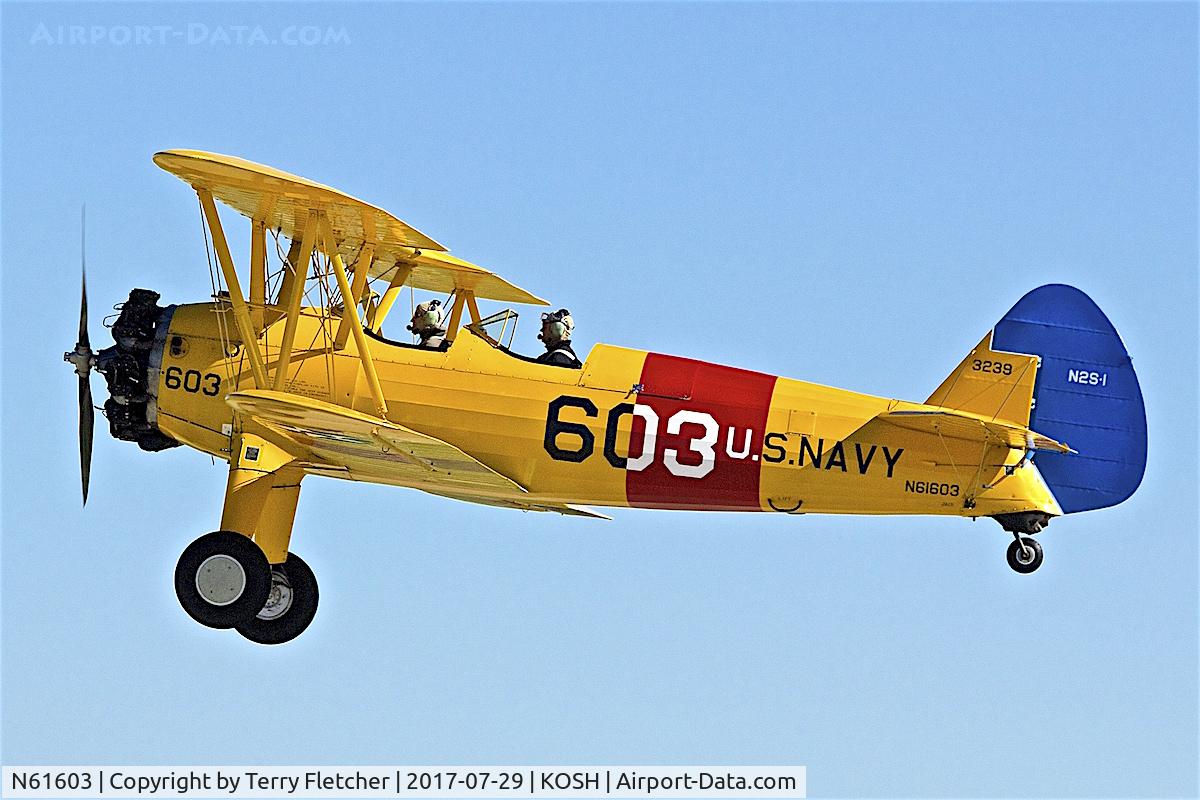 N61603, 1940 Boeing A75N1(PT17) C/N 75-1016, At 2017 EAA AirVenture at Oshkosh