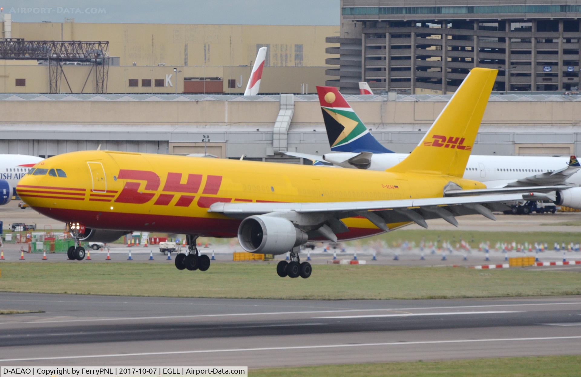 D-AEAO, 1993 Airbus A300B4-622R(F) C/N 711, DHL A306F about to touch down.
