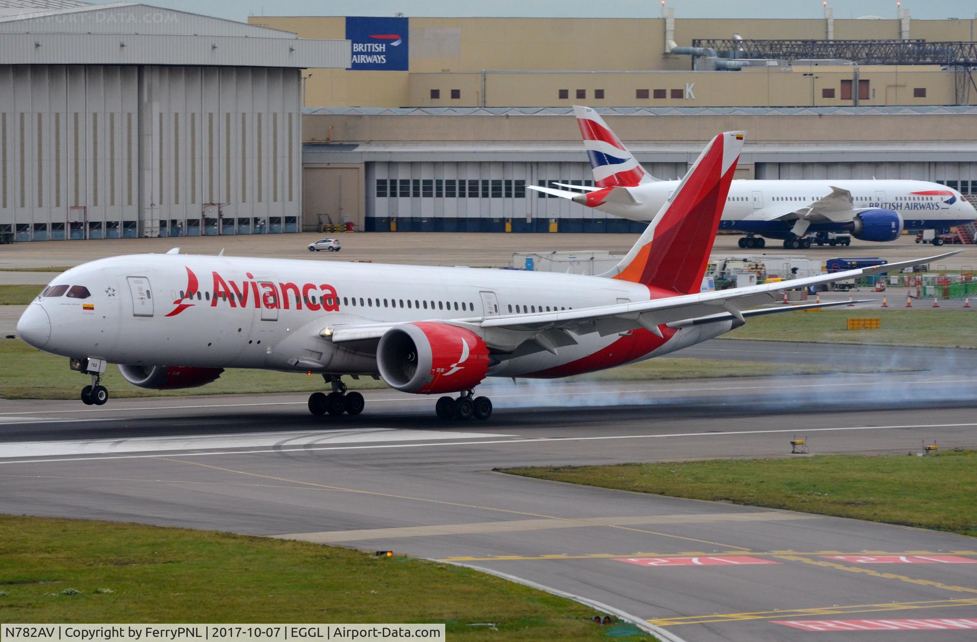 N782AV, 2014 Boeing 787-8 Dreamliner Dreamliner C/N 37504, Avianca B788 landing in LHR