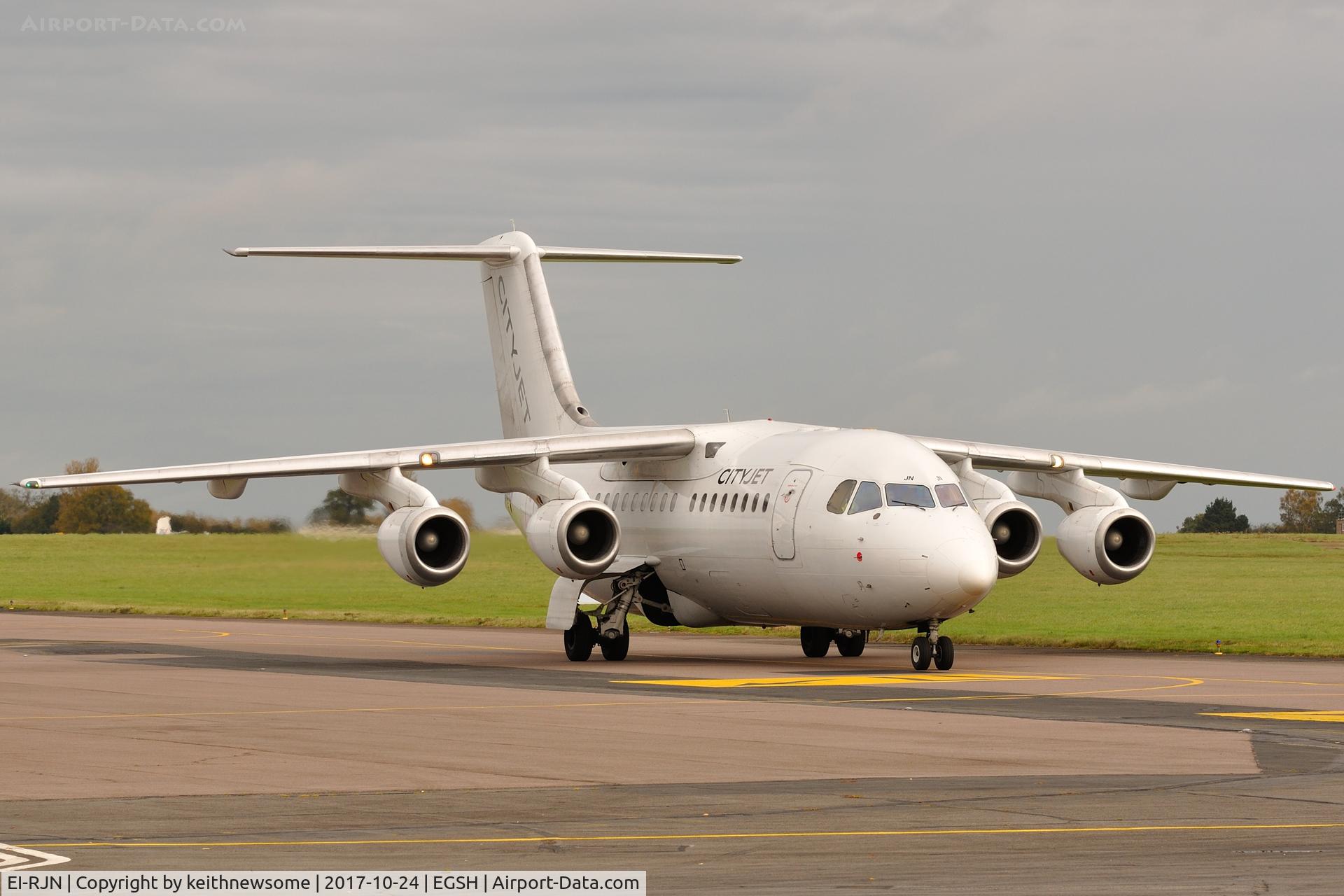 EI-RJN, 1999 BAE Systems Avro 146-RJ85 C/N E.2351, Arriving at Norwich from Dublin.
