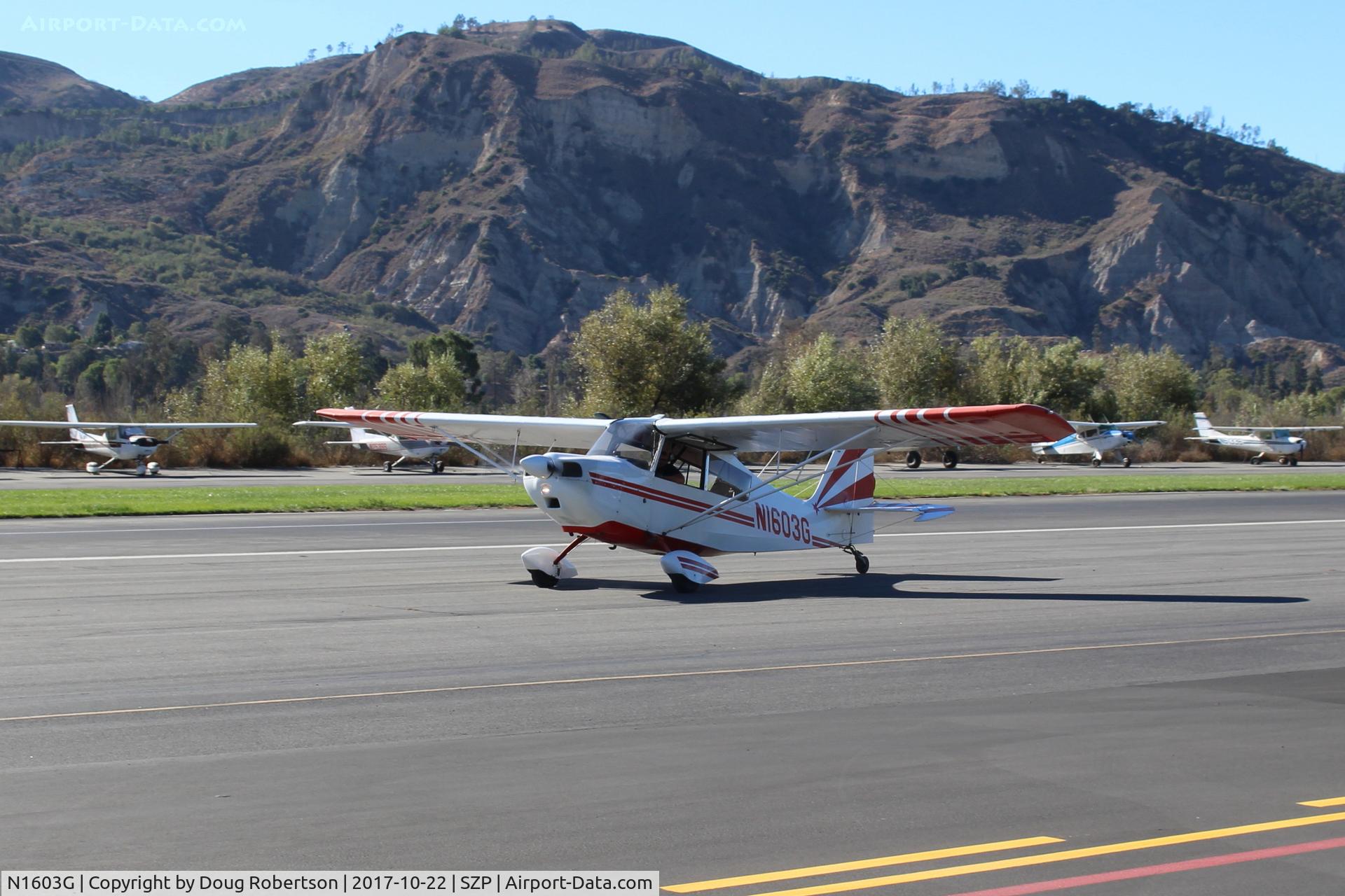 N1603G, 1968 Champion 7ECA Citabria C/N 609, 1968 Champion 7ECA CITABRIA, Lycoming O-320 150 Hp, taxi off the active