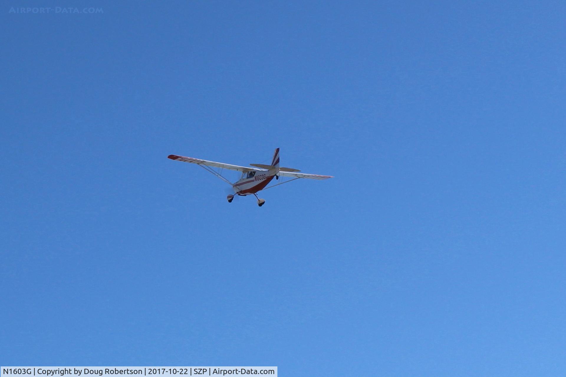N1603G, 1968 Champion 7ECA Citabria C/N 609, 1968 Champion 7ECA CITABRIA, Lycoming O-320 150 Hp, takeoff climb Rwy 04
