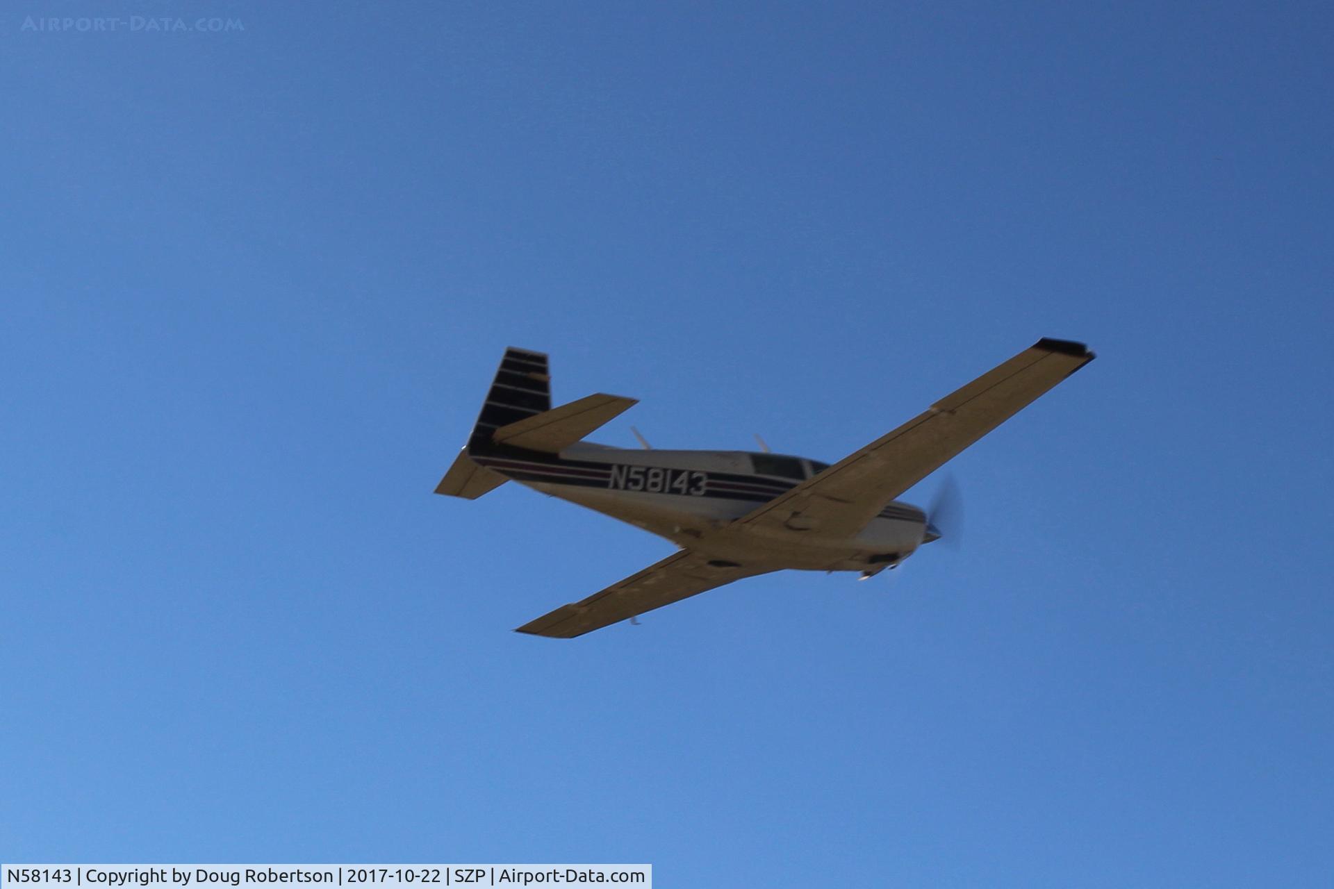 N58143, 1985 Mooney M20J 201 C/N 24-1573, 1985 Mooney M20J 201 Special Edition, Lycoming IO-360-A&C 200 Hp, takeoff climb Rwy 22