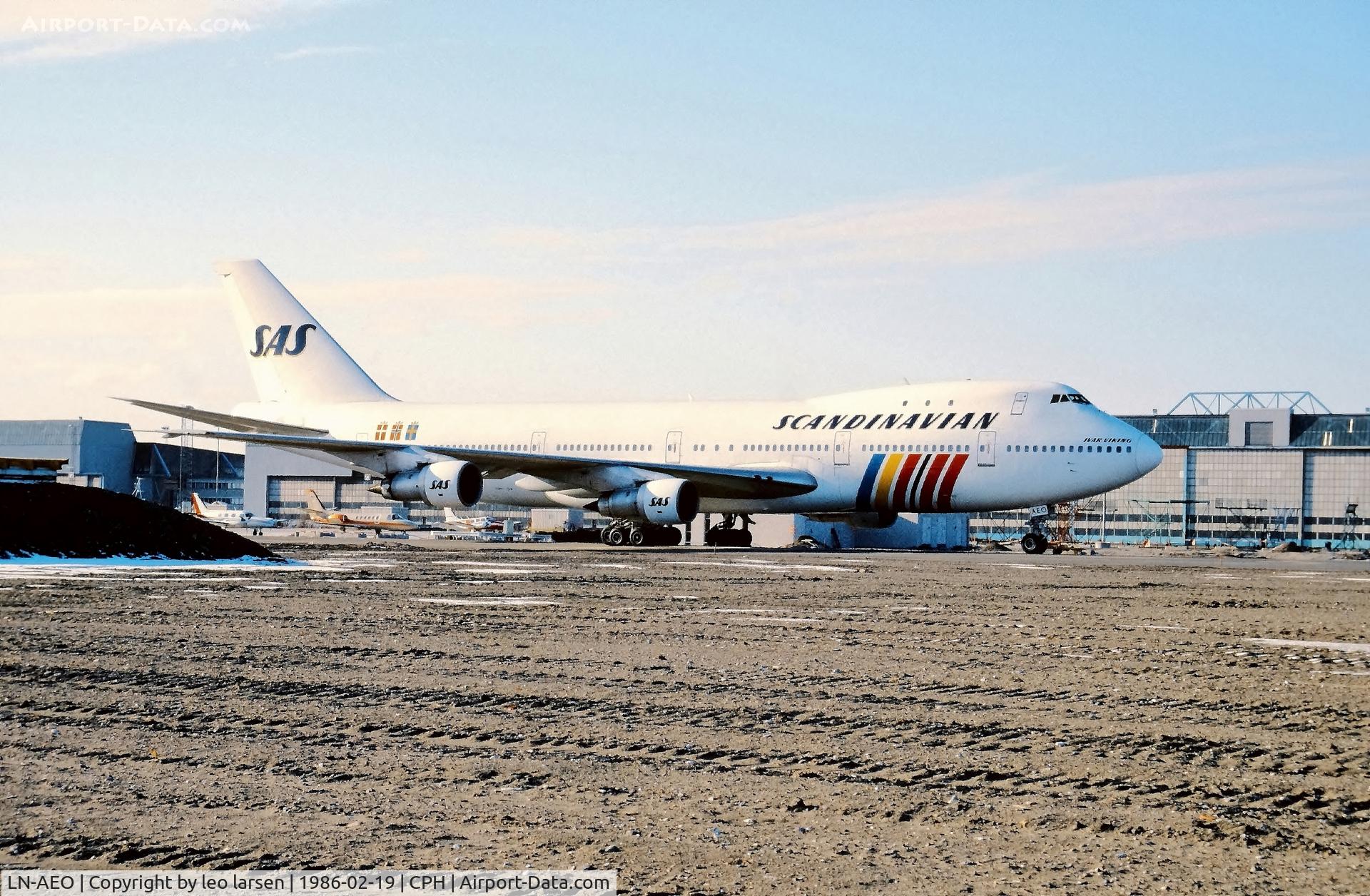 LN-AEO, 1971 Boeing 747-283B C/N 20121, Copenhagen 19.2.1986