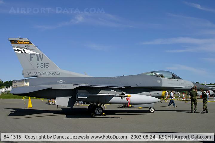 84-1315, 1984 General Dynamics F-16C Fighting Falcon C/N 5C-152, F-16C Fighting Falcon 84-1315 FW from 163rd FS 122 FW 'Blacksnakes' Fort Wayne, IN