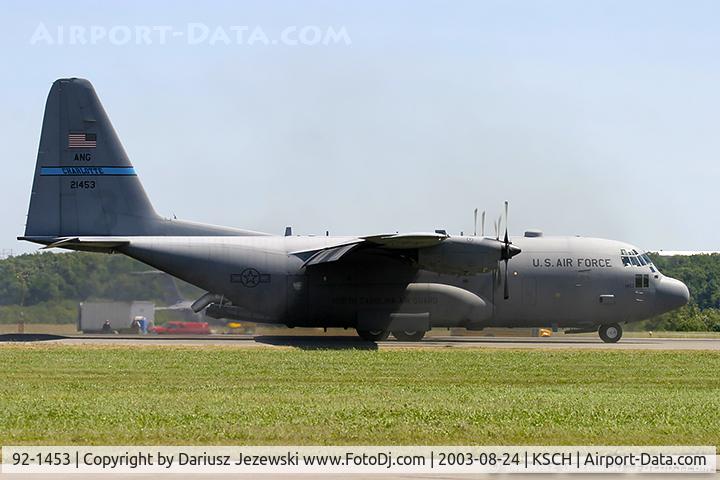 92-1453, 1992 Lockheed C-130H Hercules C/N 382-5330, C-130H Hercules 92-1453 from 156th AS 145rd AW Charlotte/Douglas IAP, NC