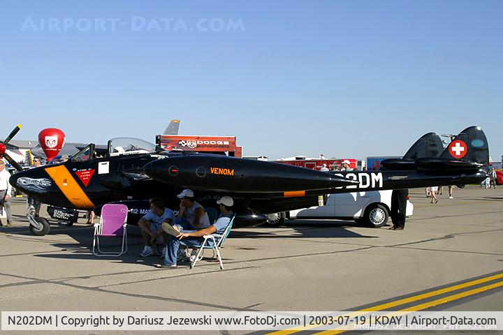 N202DM, 1955 De Havilland (F+W Emmen) DH-112 Venom FB.50 C/N 826, De Havilland DH 112 Sea Venom C/N J1616, N202DM