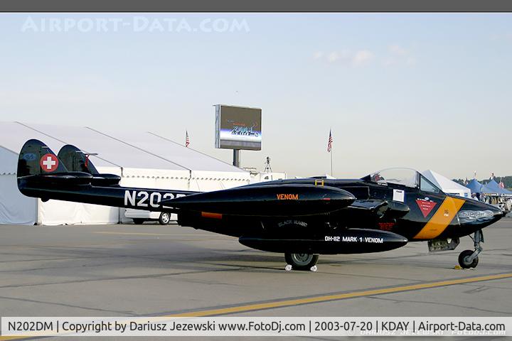 N202DM, 1955 De Havilland (F+W Emmen) DH-112 Venom FB.50 C/N 826, De Havilland DH 112 Sea Venom C/N J1616, N202DM