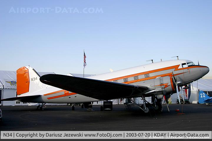 N34, 1945 Douglas R4D-7 C/N 33359, Douglas DC-3C 1830-94 C/N 33359, N34