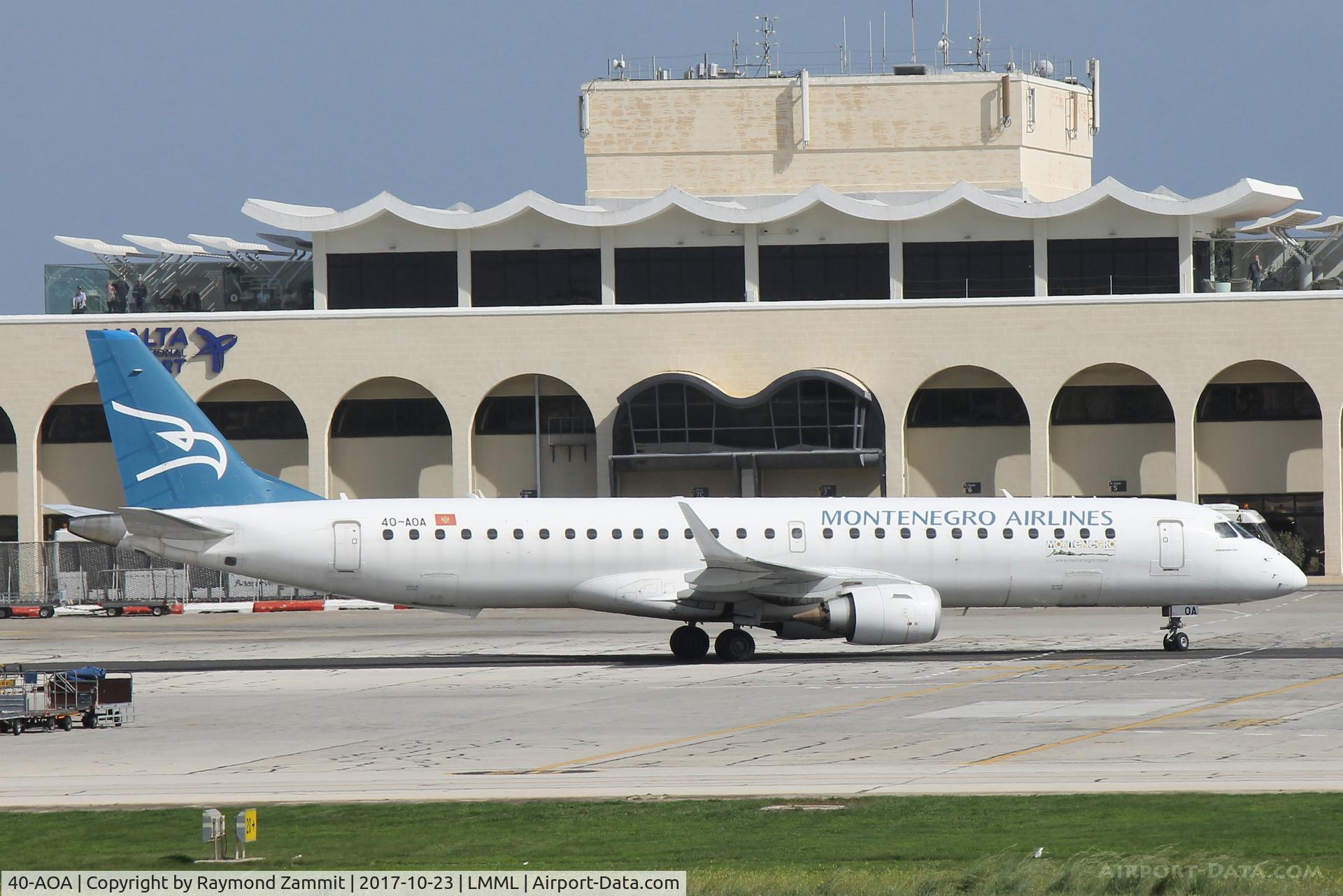 40-AOA, Embraer ERJ-190-100 C/N 19000180, Embraer ERJ-190-100 40-AOA Montenegro Airlines