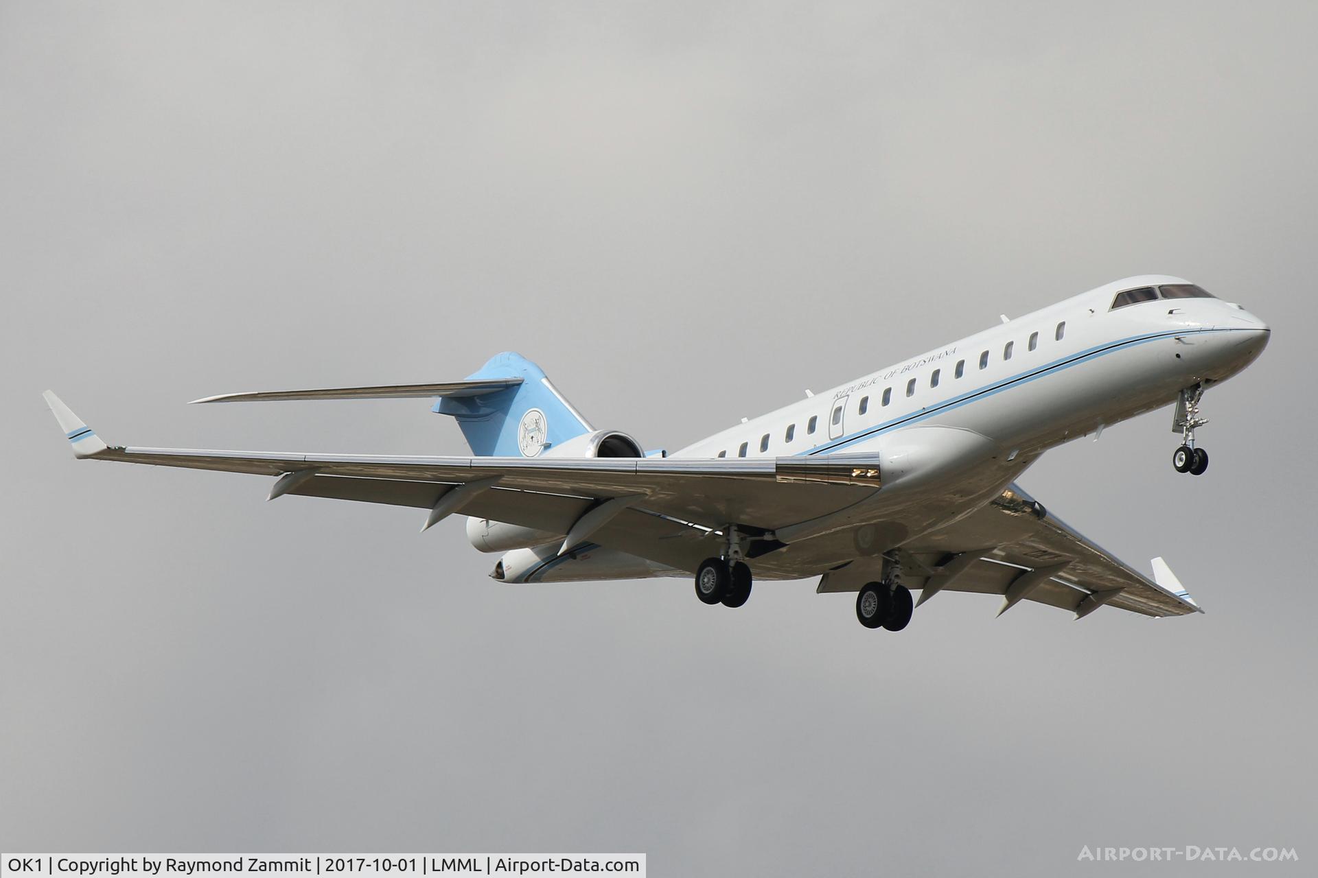 OK1, 2009 Bombardier BD-700-1A10 Global Express XRS C/N 9259, Bombardier BD-700 OK1 Government of Botswana