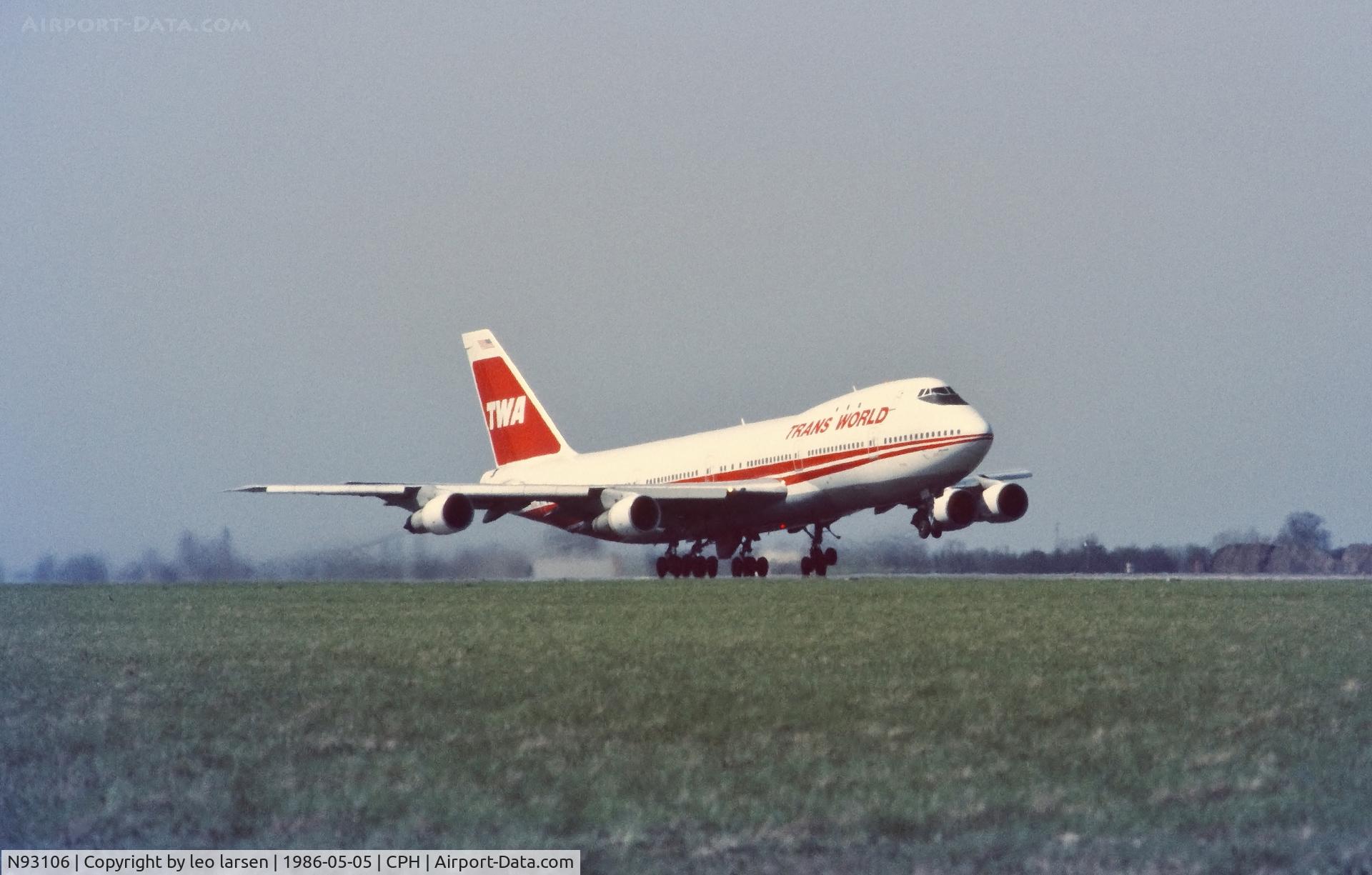 N93106, 1970 Boeing 747-131 C/N 19672, Copenhagen 5.5.1986